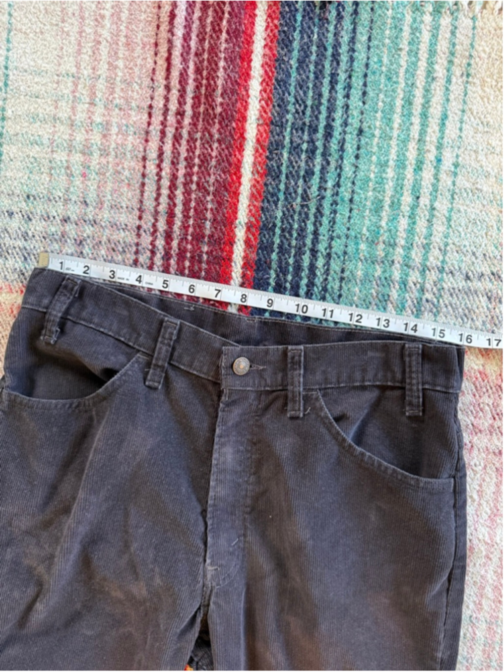 Vintage Levi's Black Over-dyed Straight Fit Corduroy Pants 34x32 - Picture 6 of 7